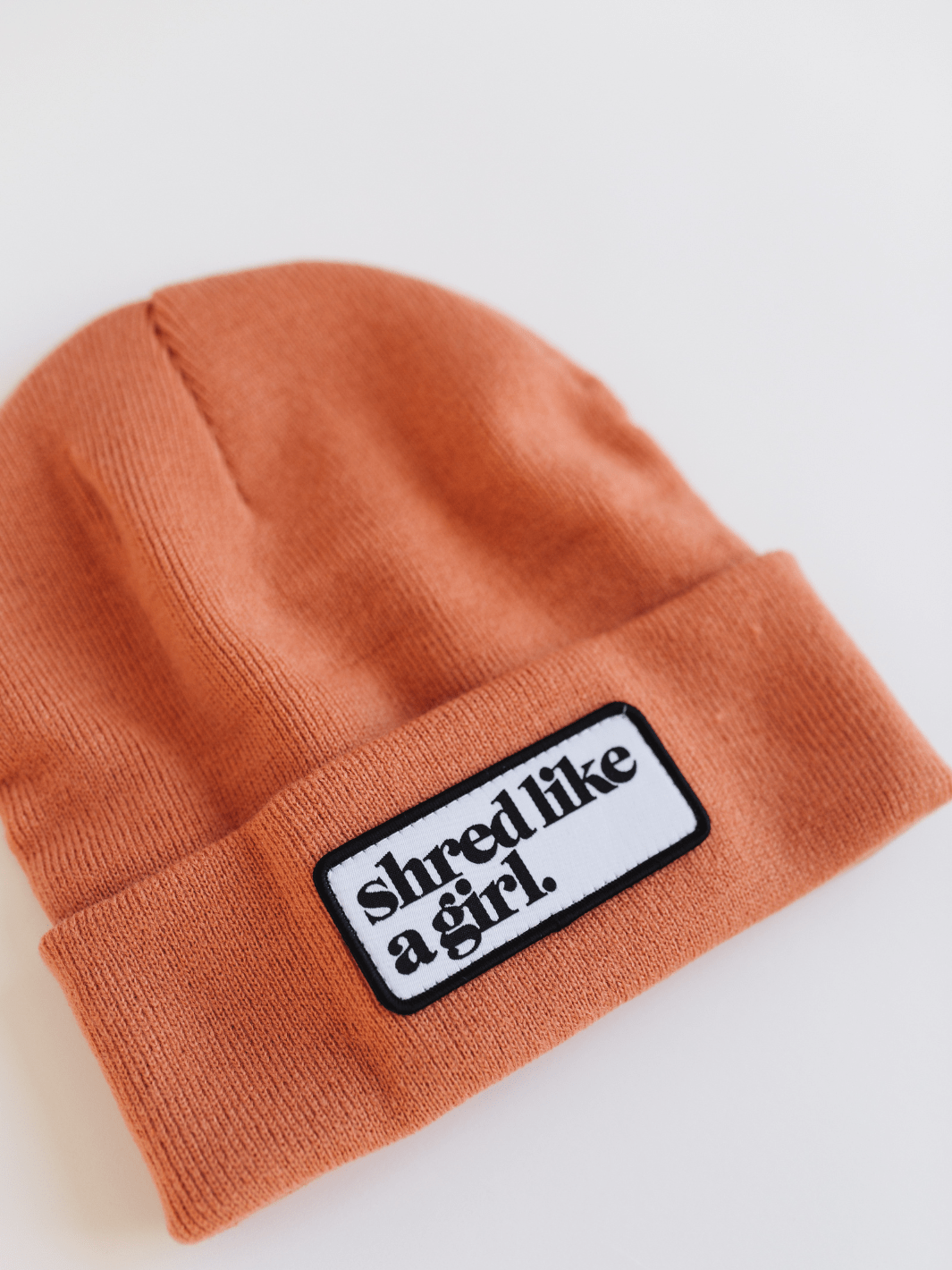 Shred Like a Girl Camel Merrowed Raised Patch Beanie - Heyday