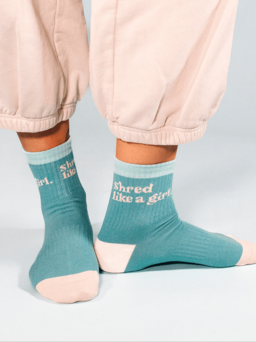 Shred Like A Girl Marine Crew Socks - Heyday