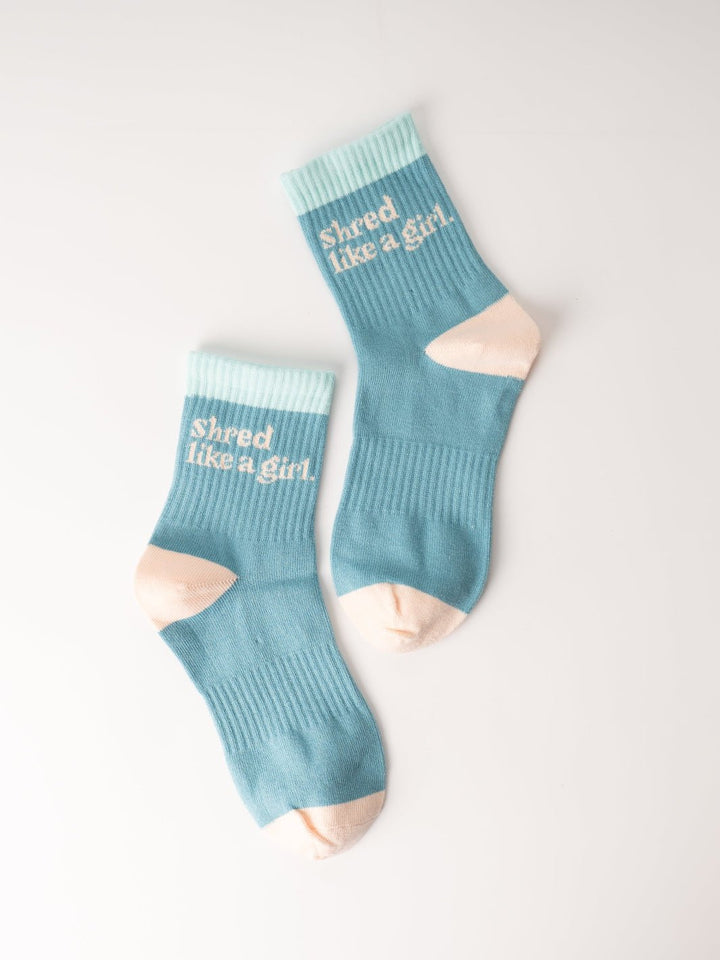 Shred Like A Girl Marine Crew Socks - Heyday