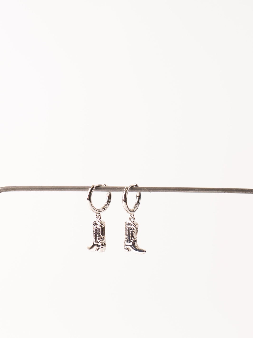 Silver Cowgirl Boot Huggie Earrings - Heyday
