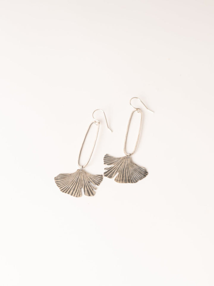 Silver Ginkgo Leaf Earrings - Heyday