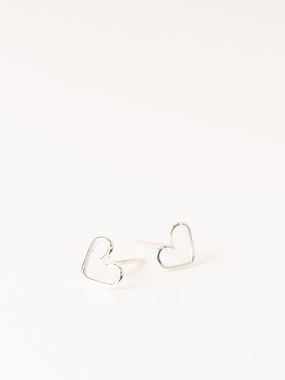 Silver Open Heart Studs - Heyday