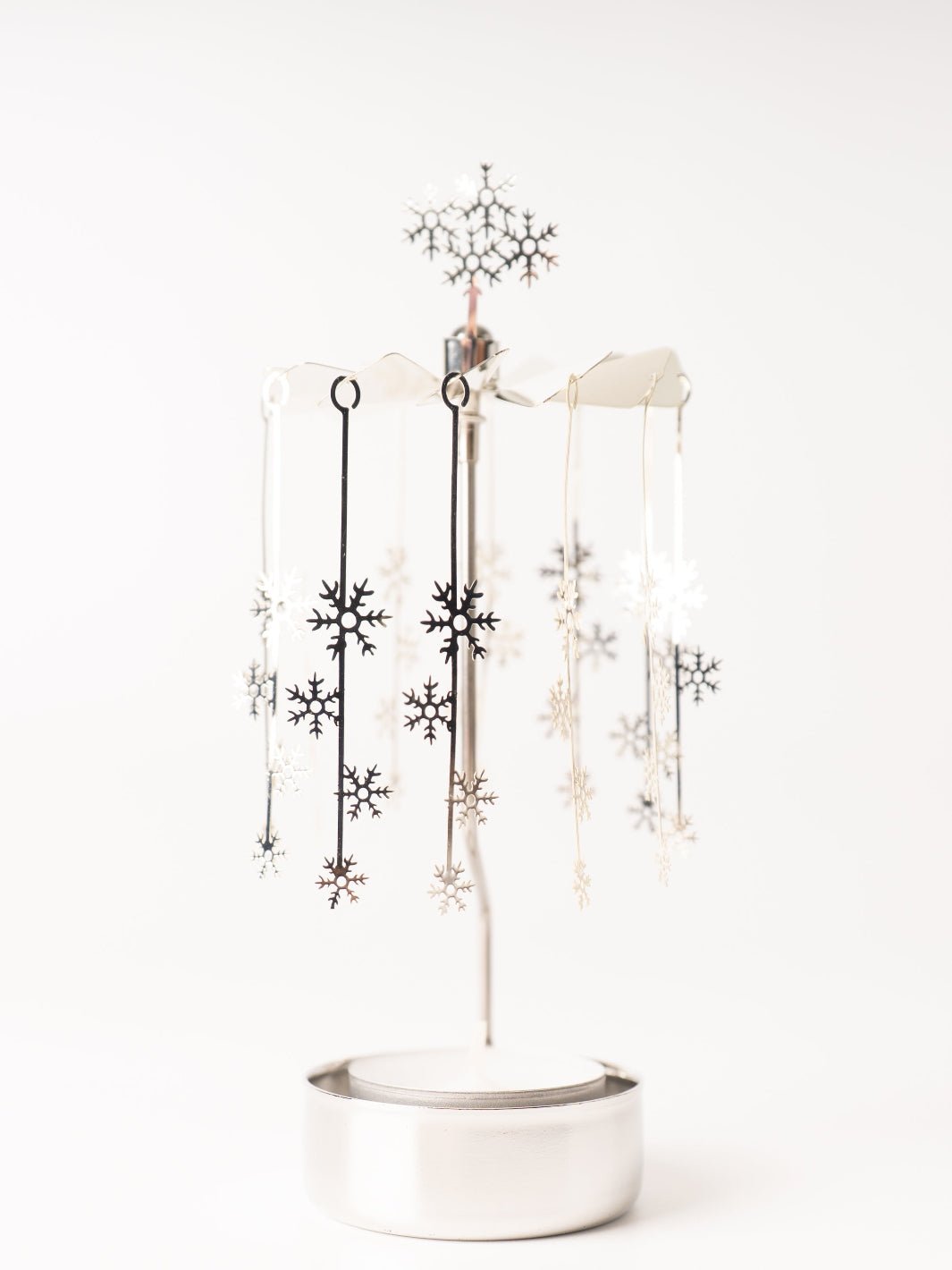 Silver Snowflakes Rotary Candleholder - Heyday