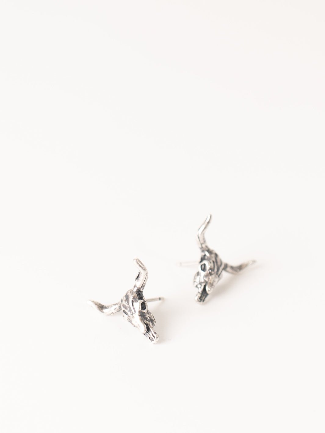 Silver Steer Skull Stud - Heyday