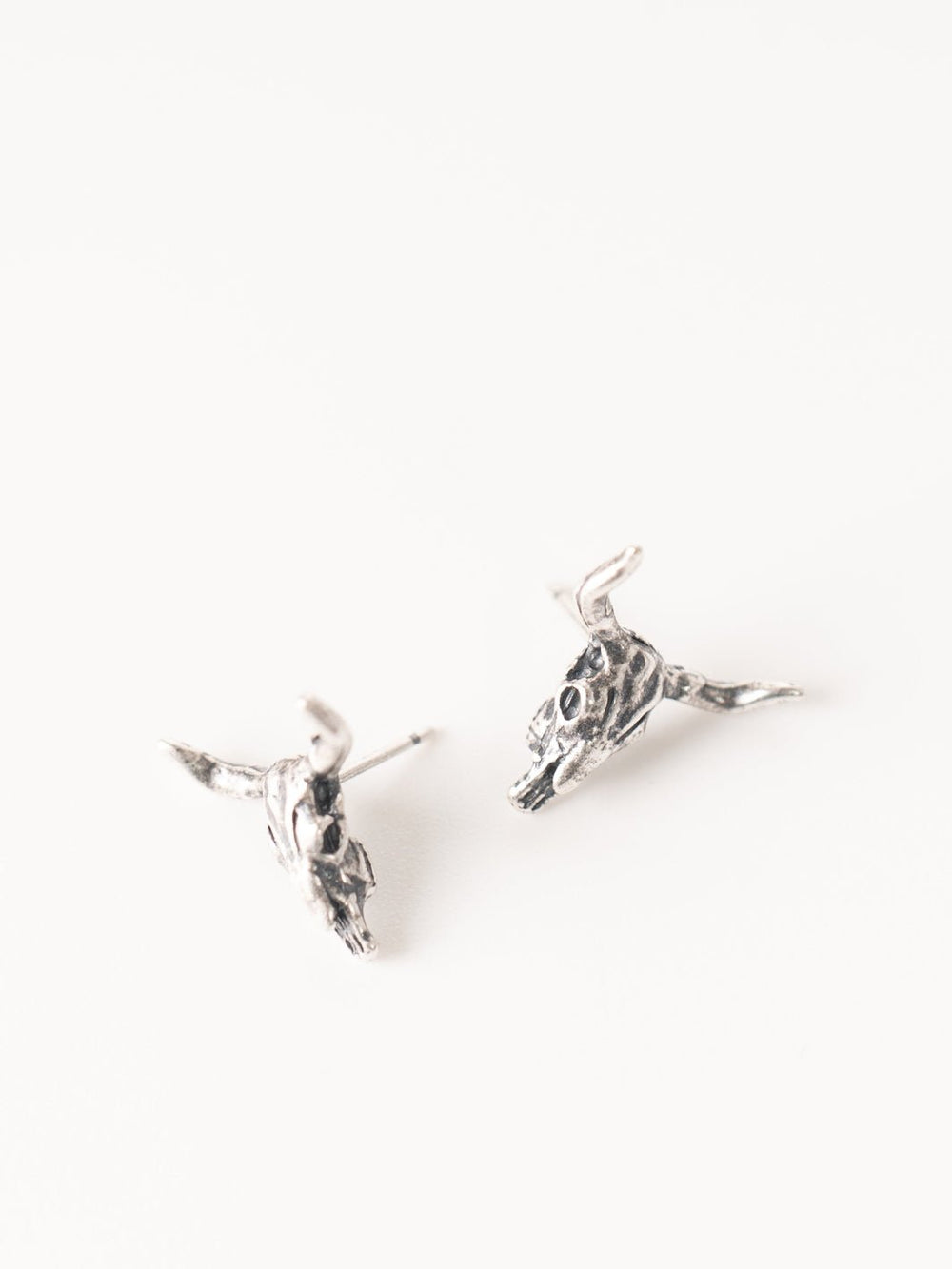 Silver Steer Skull Stud - Heyday