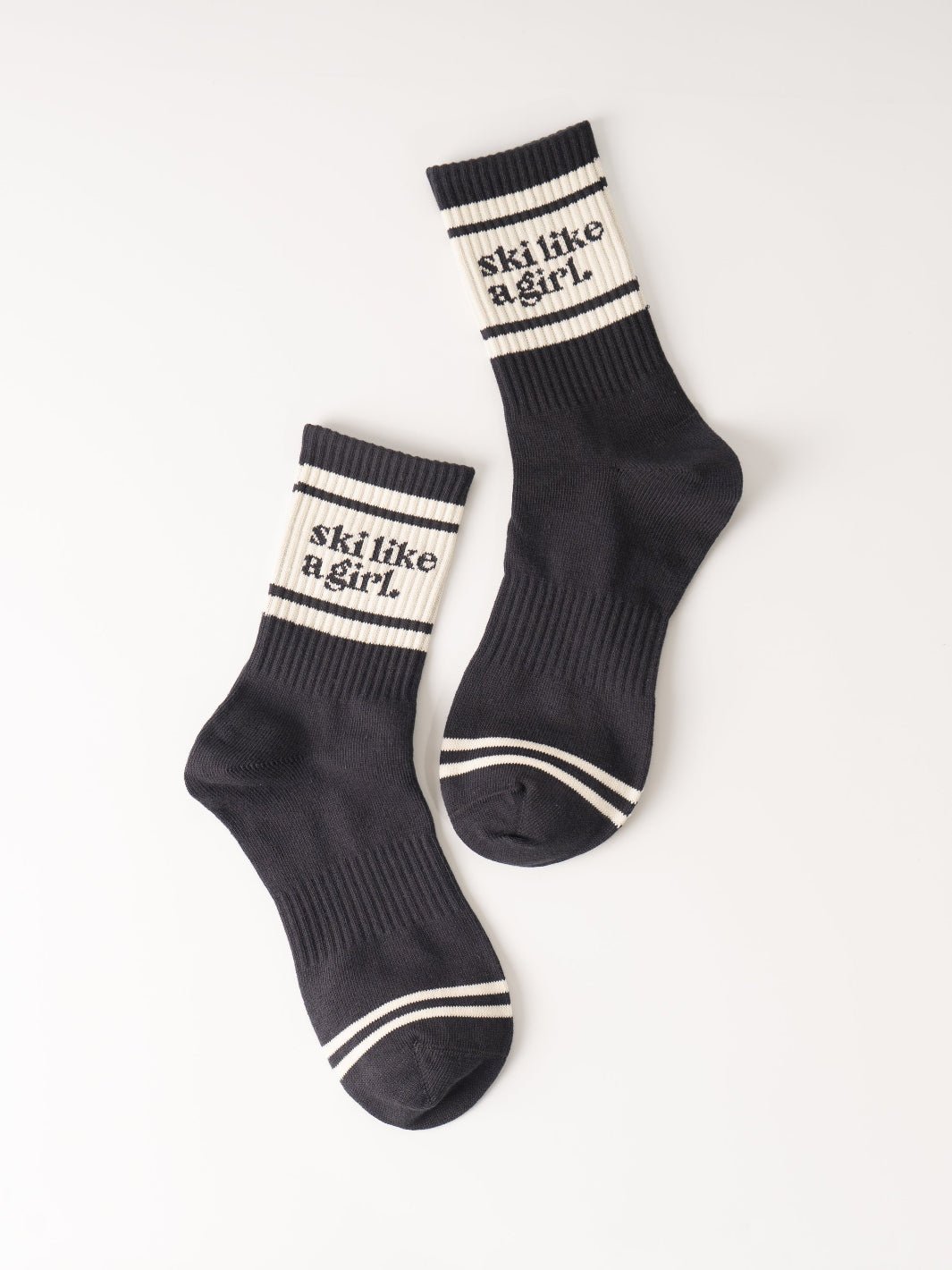 Ski Like A Girl Adult Black Socks - Heyday