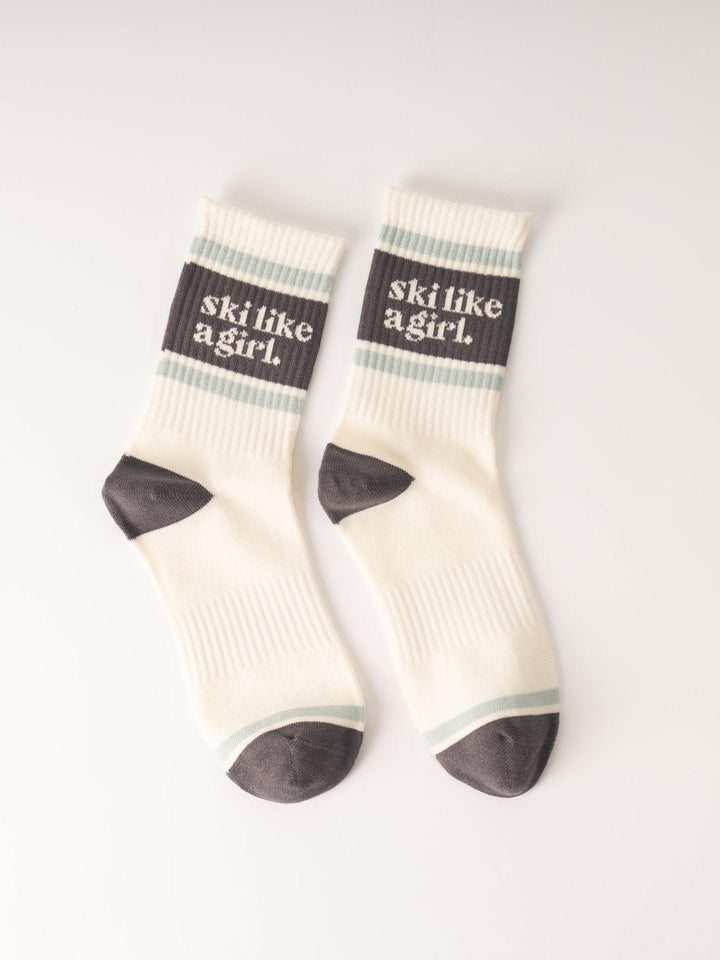 Ski Like a Girl Adult Coal Socks - Heyday