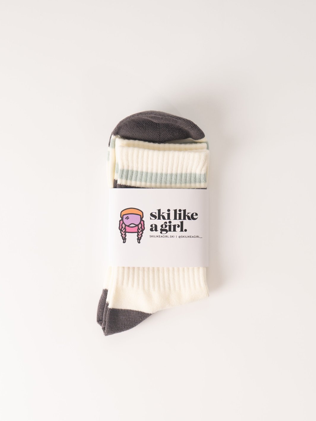 Ski Like a Girl Adult Coal Socks - Heyday