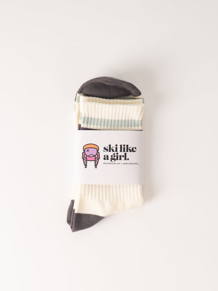 Ski Like a Girl Adult Coal Socks - Heyday