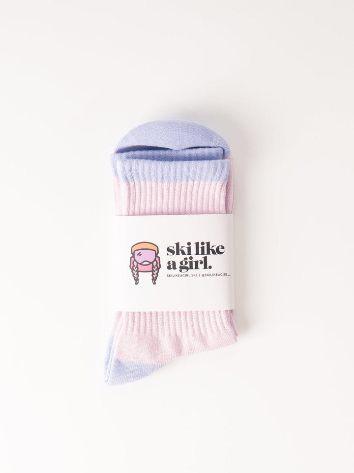 Ski Like a Girl Adult Lilac Socks - Heyday