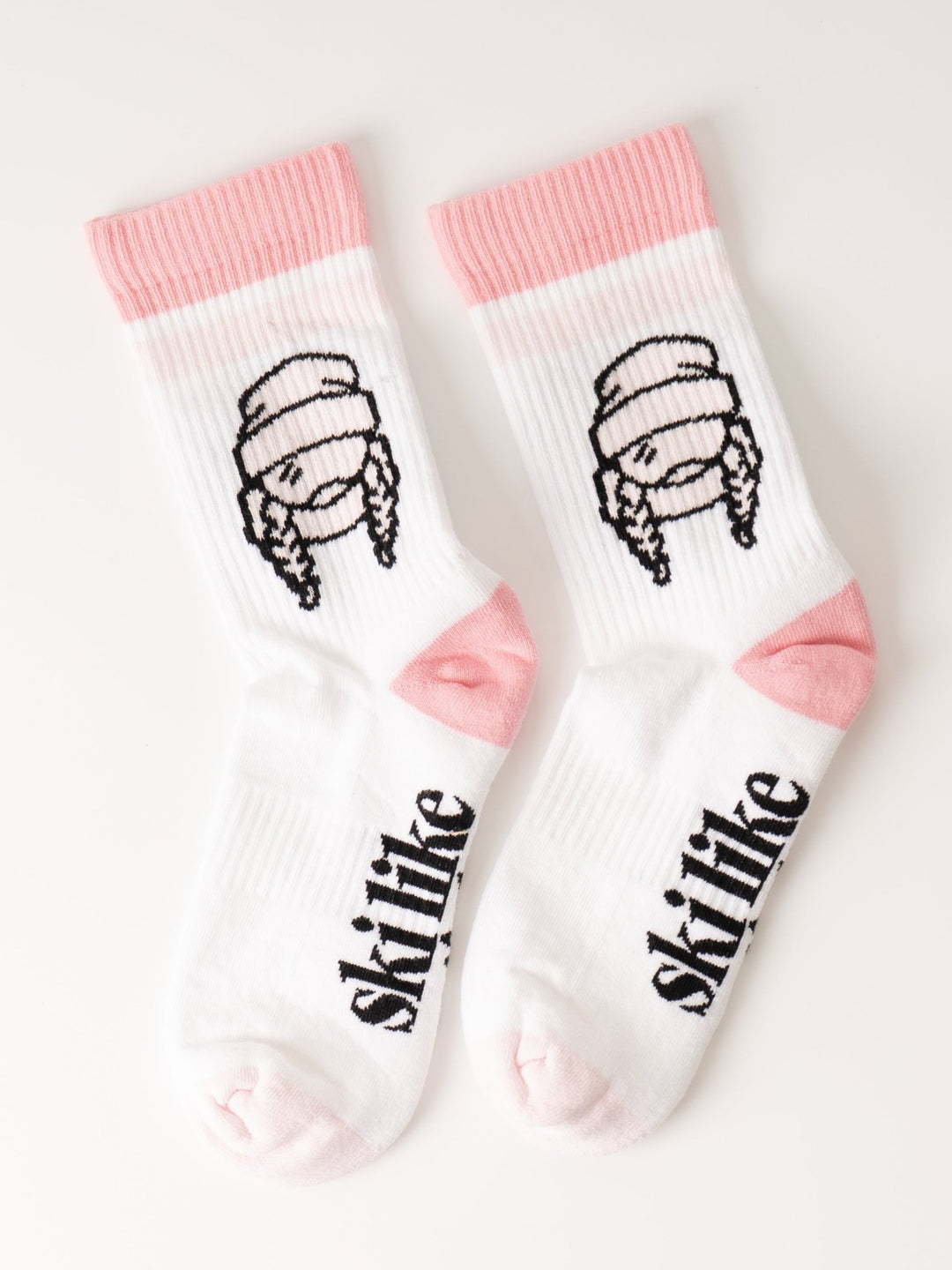 Ski Like a Girl Adult Pink Socks - Heyday