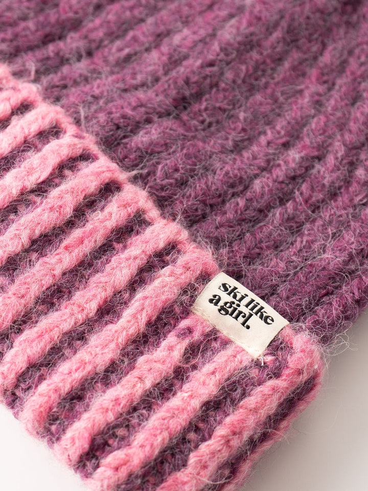 Ski Like a Girl Apres Pink Alpenglow Beanie - Heyday