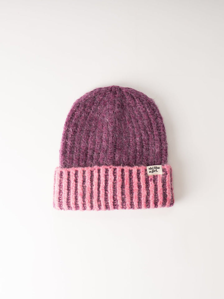 Ski Like a Girl Apres Pink Alpenglow Beanie - Heyday