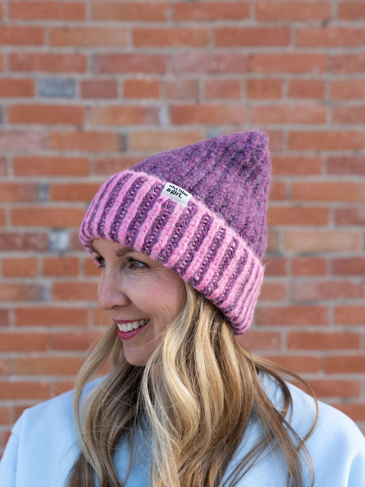 Ski Like a Girl Apres Pink Alpenglow Beanie - Heyday