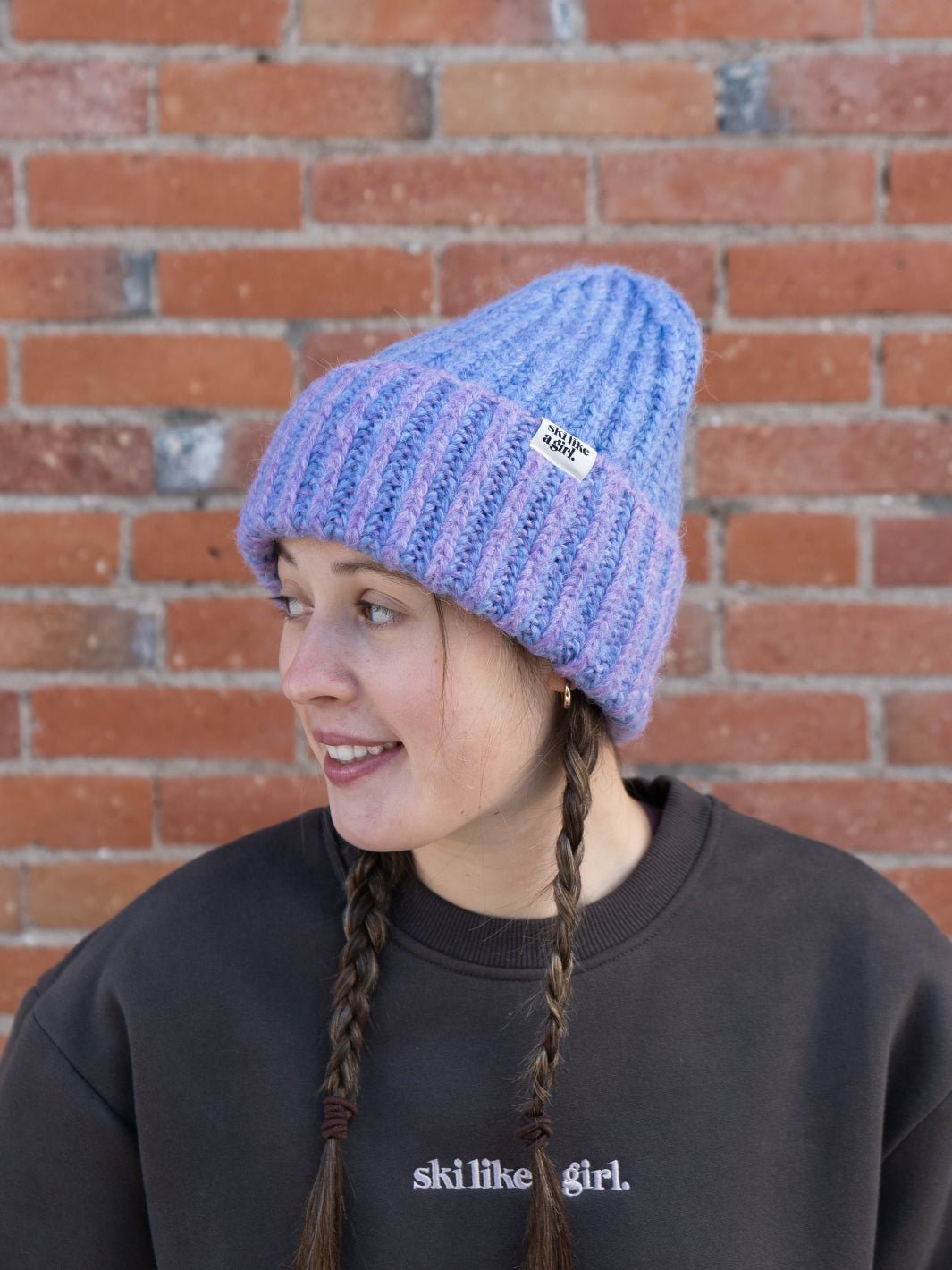 Ski Like a Girl Apres Purple Frost Beanie - Heyday