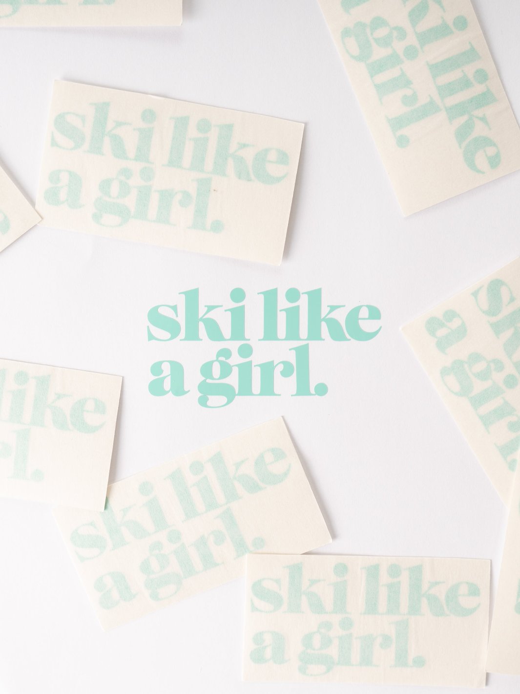 Ski Like A Girl Aqua Sticker - Heyday