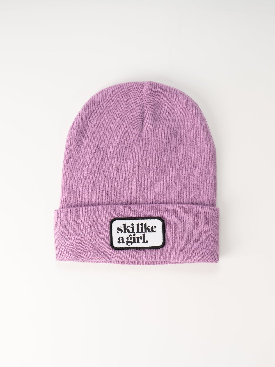 Ski Like a Girl Berry Merrowed Raised Patch Beanie - Heyday