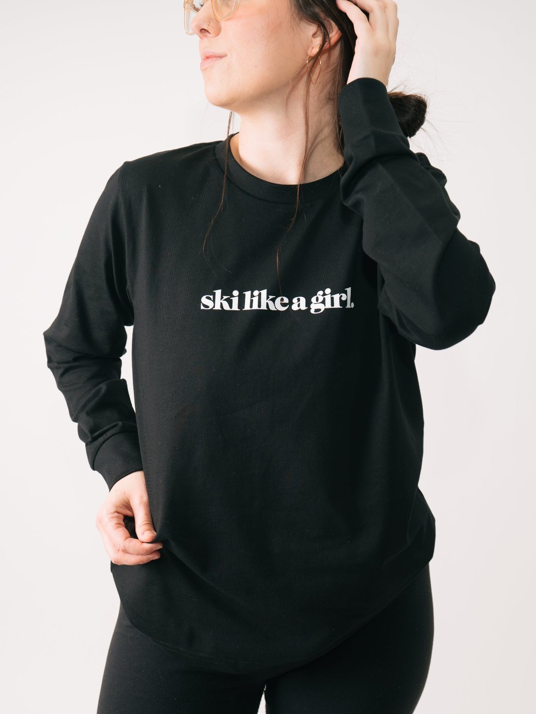 Ski Like A Girl Black Send It Long Sleeve Tee - Heyday