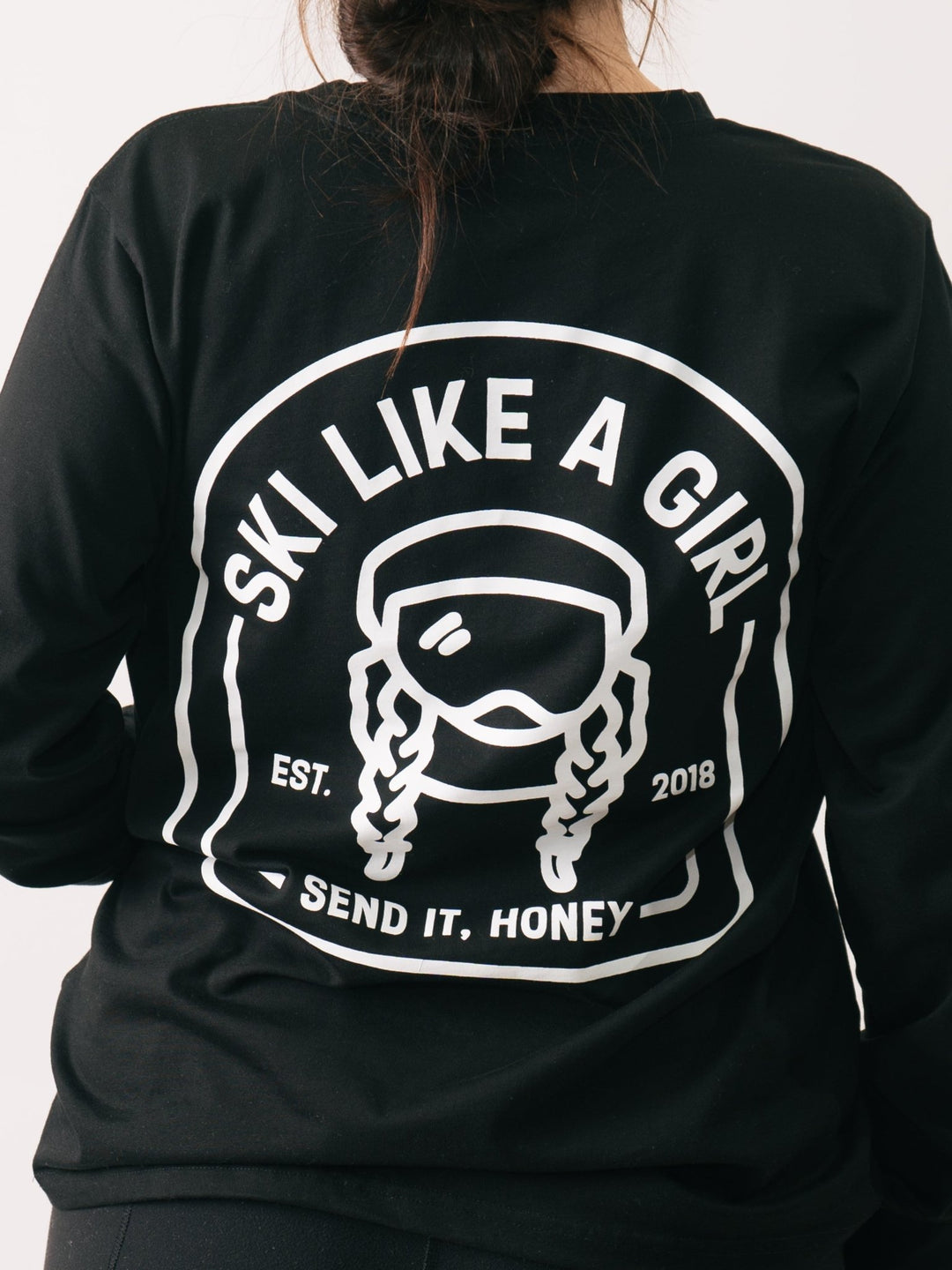 Ski Like A Girl Black Send It Long Sleeve Tee - Heyday