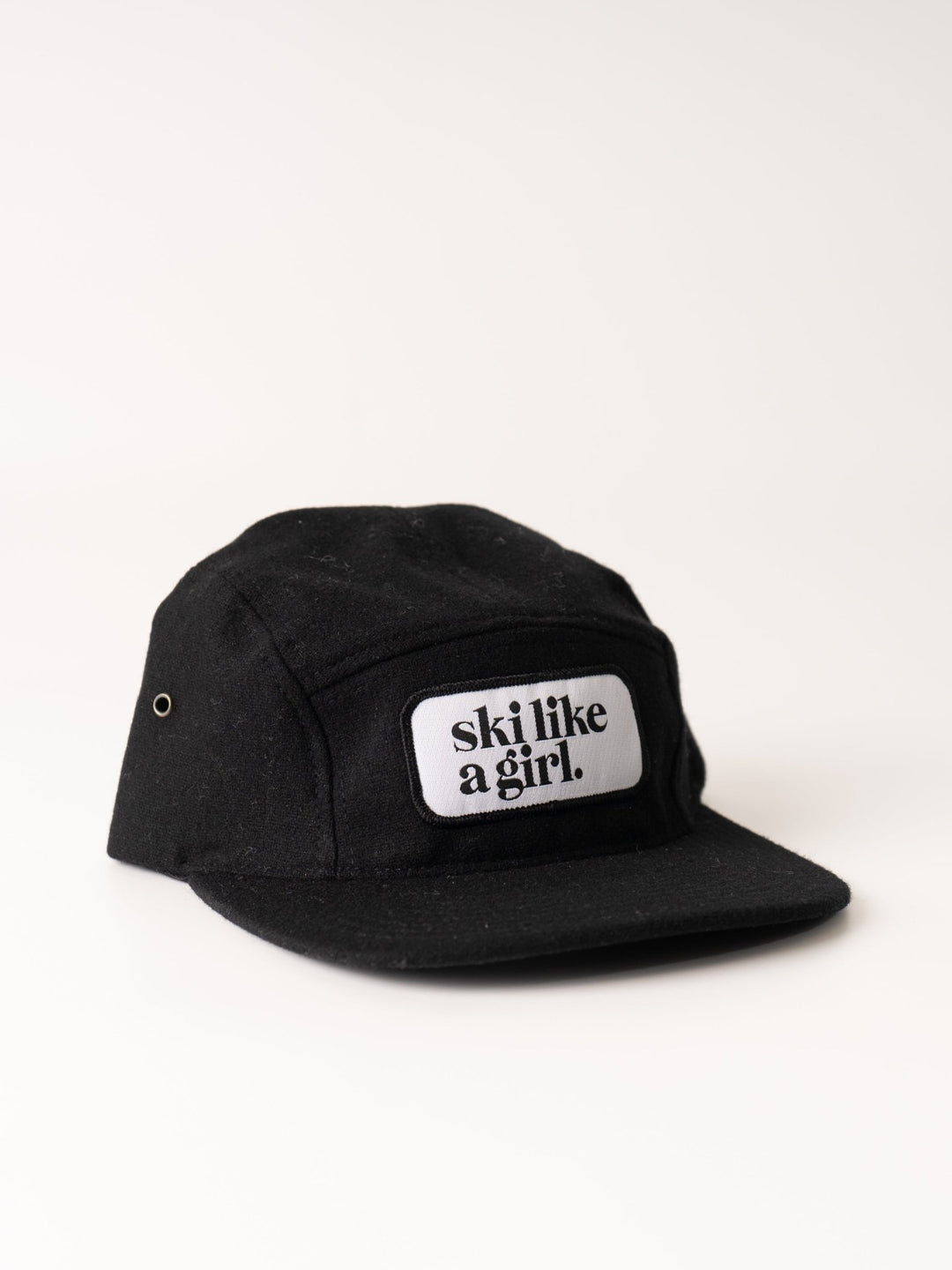 Ski Like A Girl Black Wool Patch Hat - Heyday