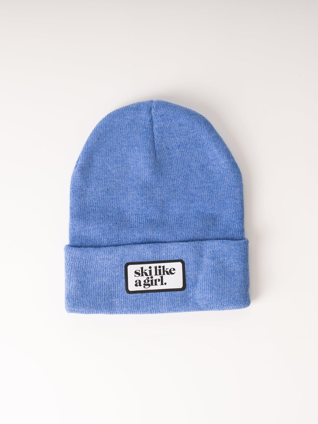 Ski Like a Girl Blue Ribbed Beanie - Heyday