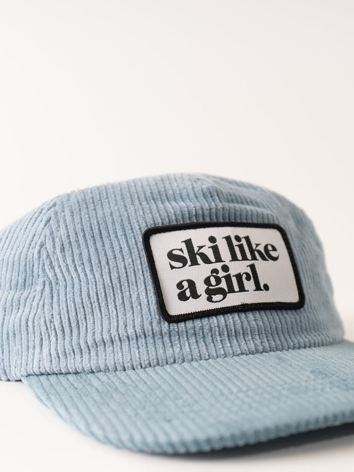 Ski Like A Girl Bluebird Cord Patch Hat - Heyday