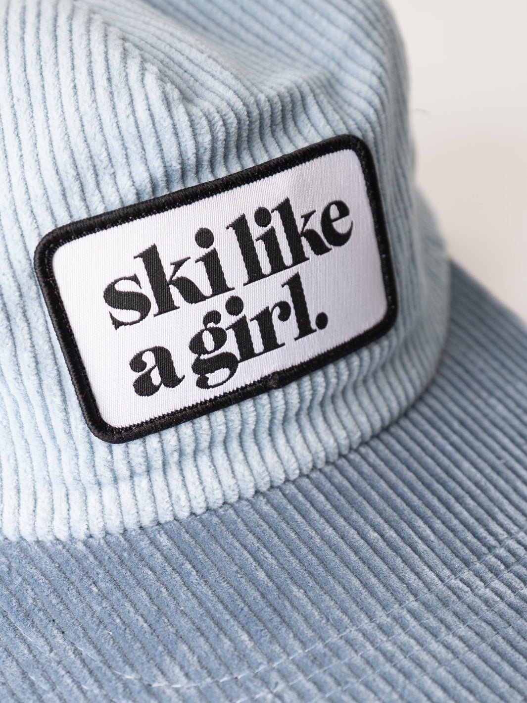 Ski Like A Girl Bluebird Cord Patch Hat - Heyday