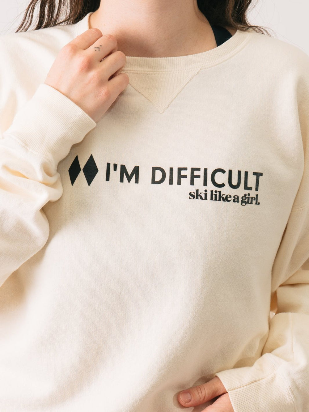 Ski Like A Girl Bone I'm Difficult Crewneck Sweatshirt - Heyday