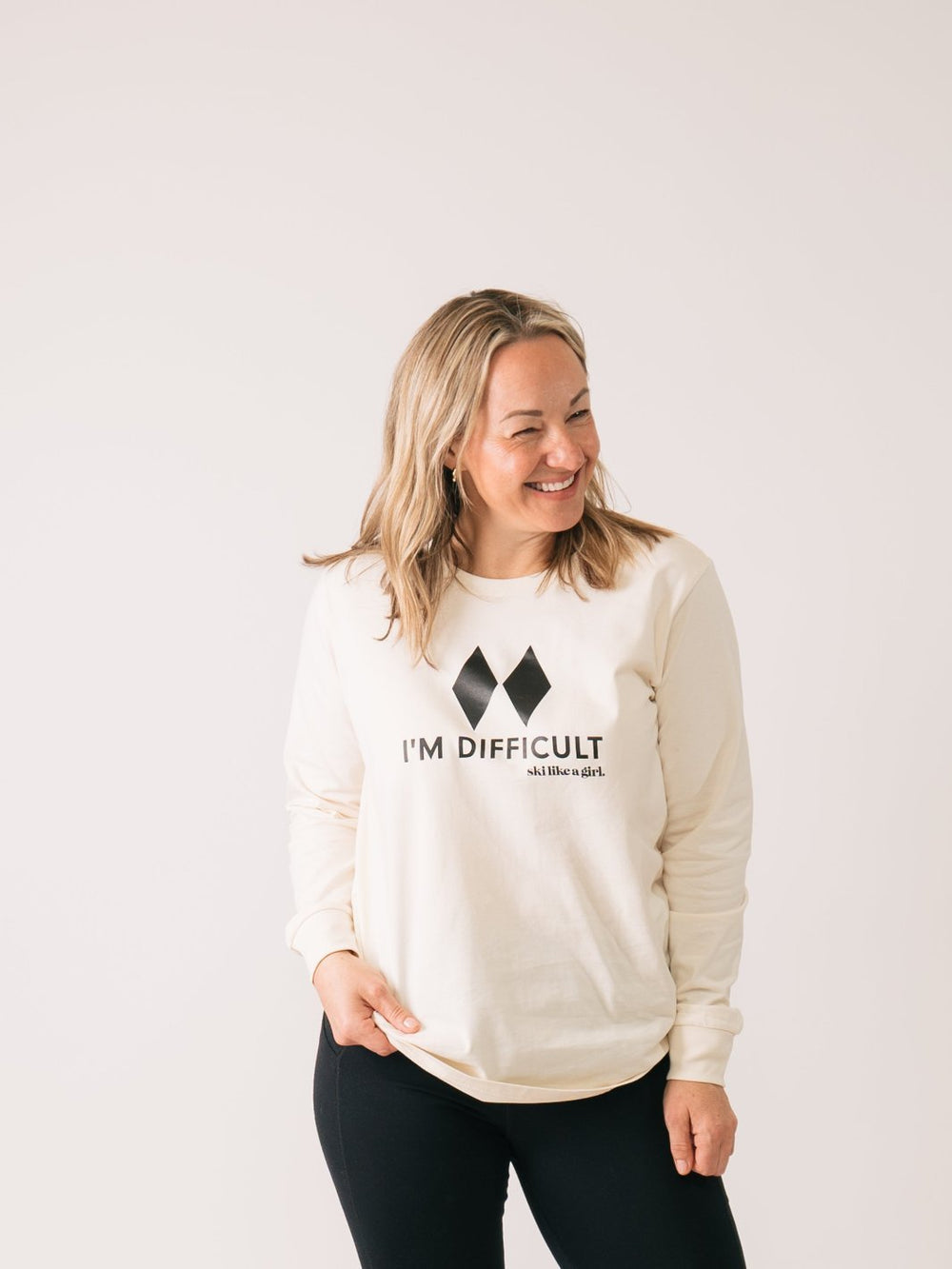 Ski Like A Girl Bone I'm Difficult Long Sleeve Tee - Heyday