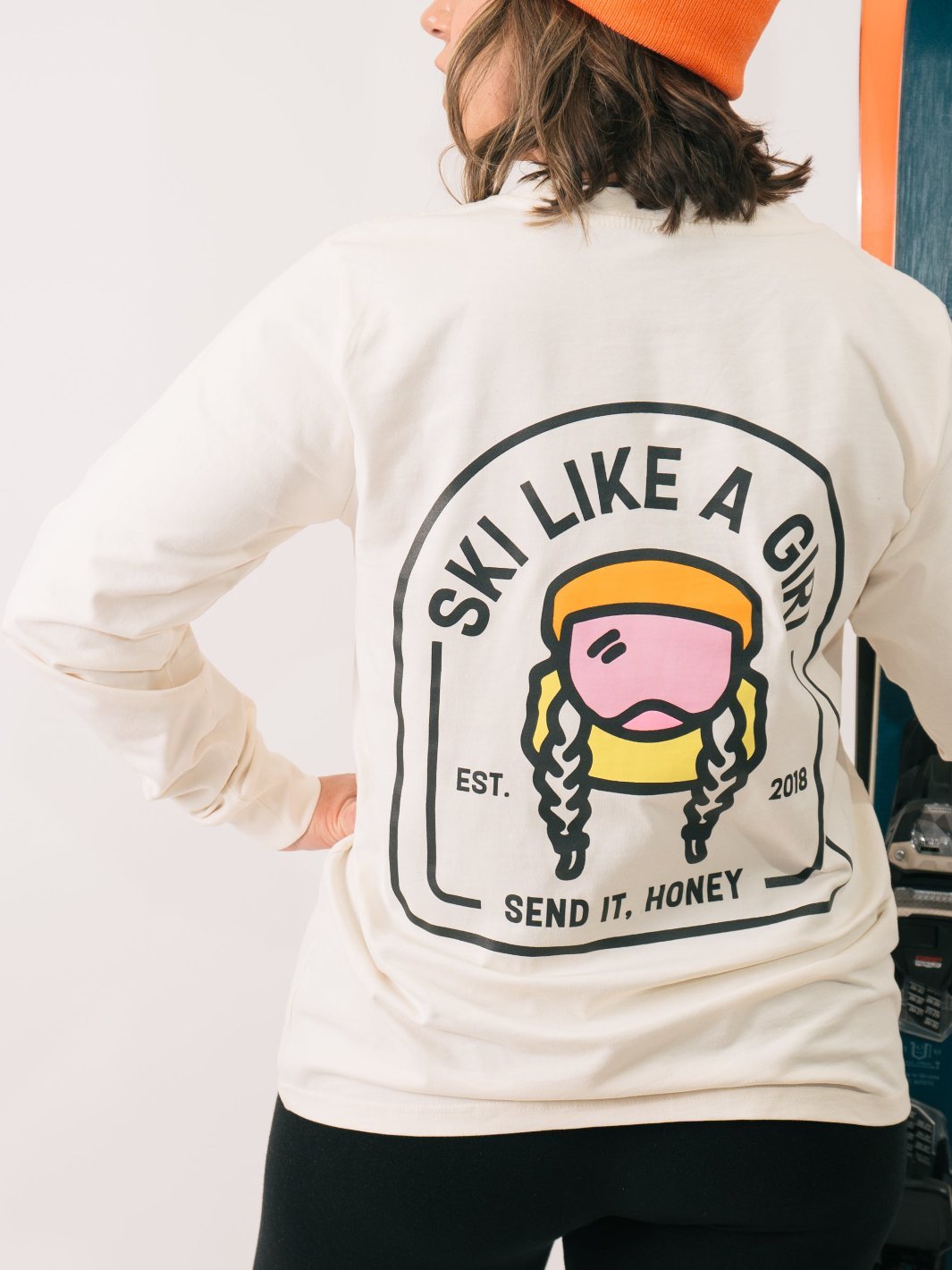 Ski Like A Girl Bone Send It Long Sleeve Tee - Heyday