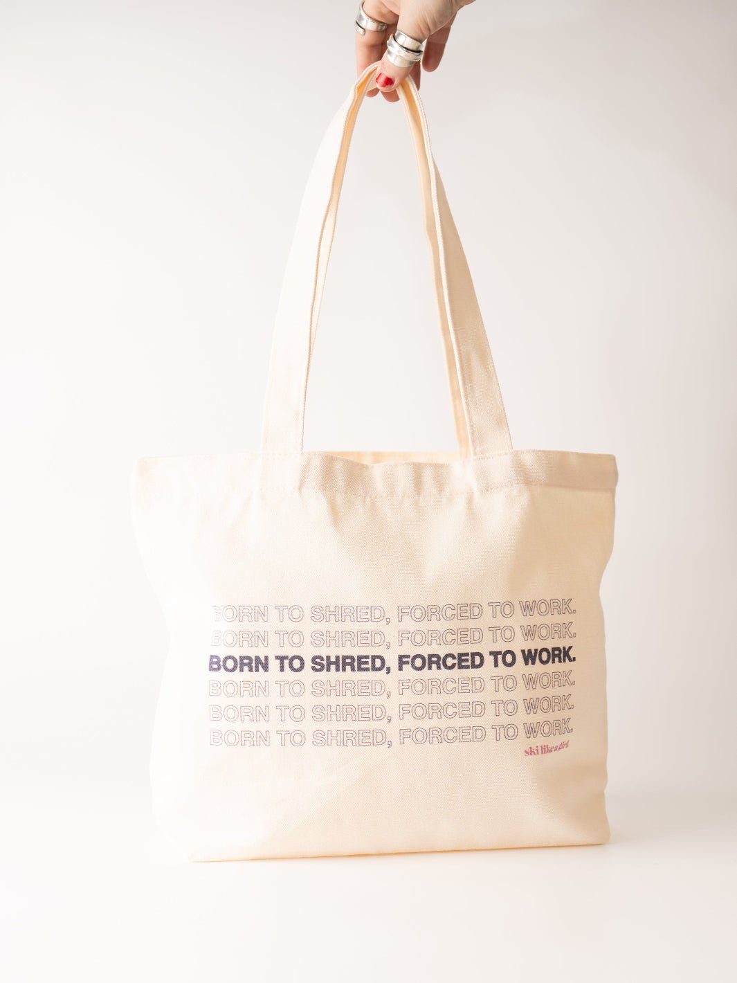 Ski Like a Girl Born To SHRED Tote Bag - Heyday