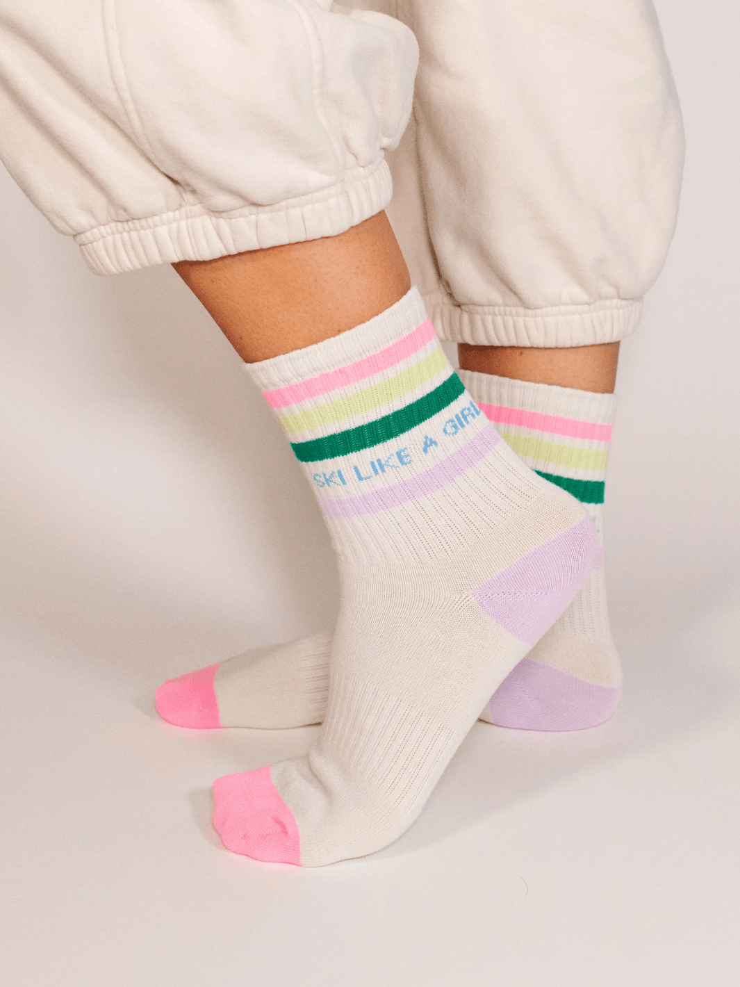 Ski Like a Girl Candy Crew Socks - Heyday
