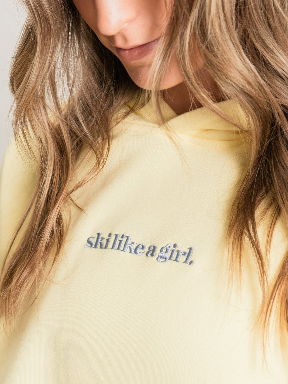 Ski Like A Girl Classic Yellow Hoodie - Heyday
