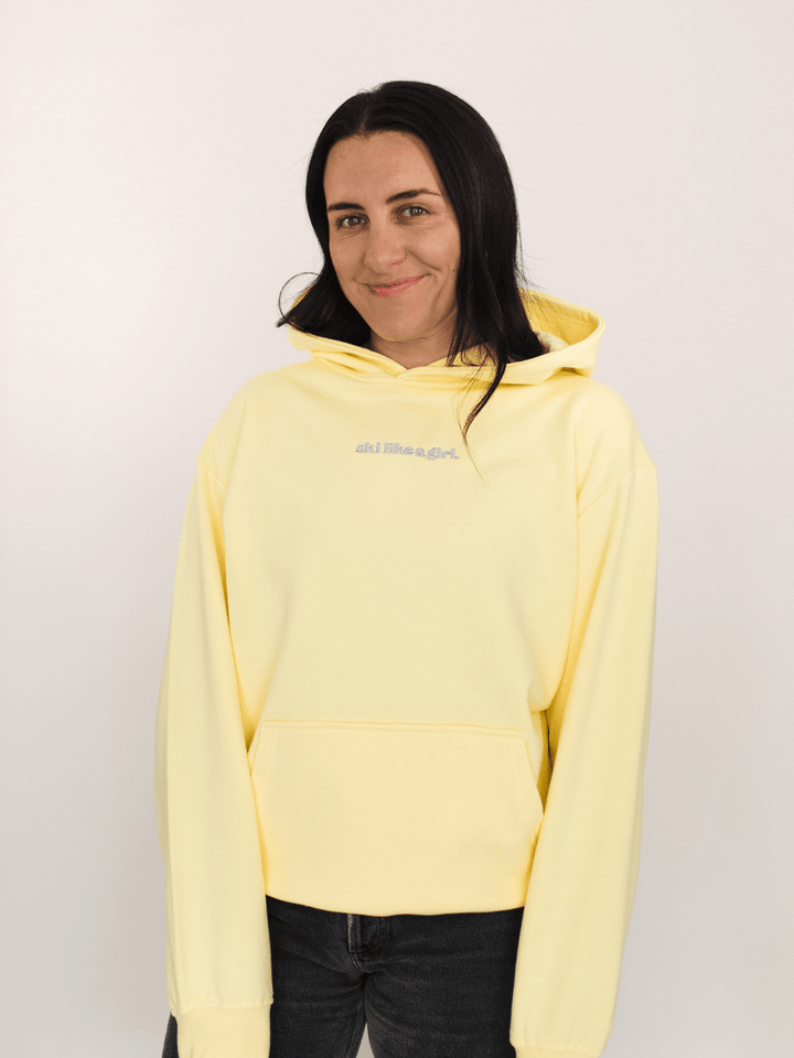 Ski Like A Girl Classic Yellow Hoodie - Heyday