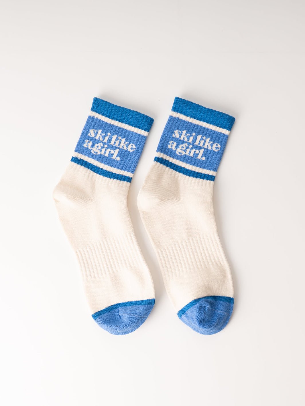 Ski Like a Girl Cobalt Crew Socks - Heyday