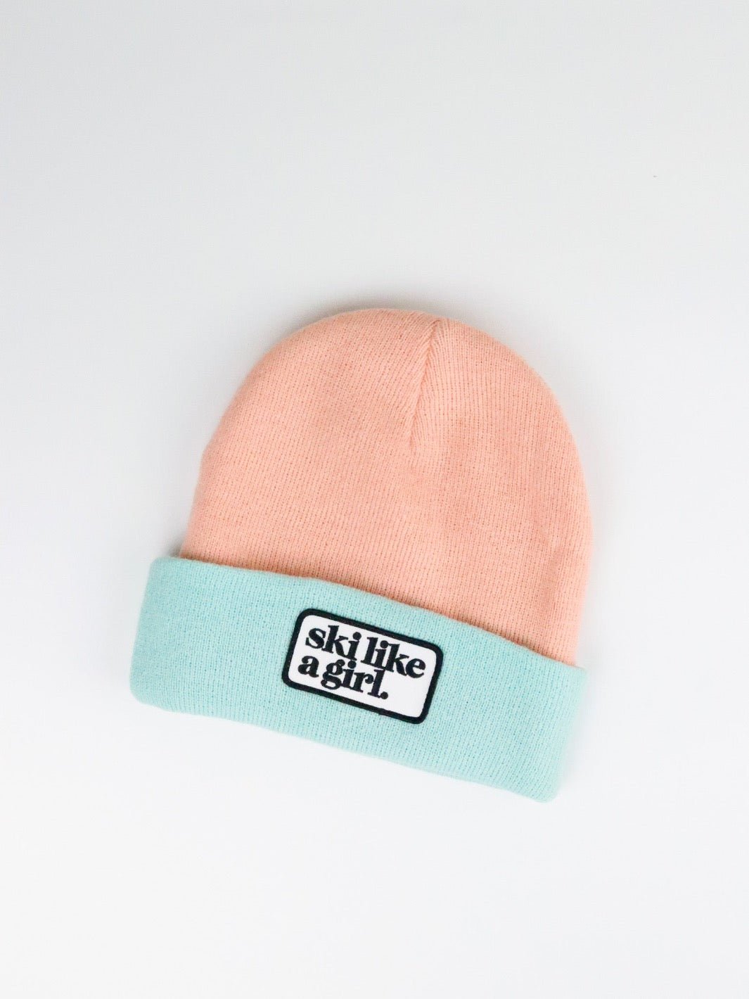 Ski Like a Girl Cotton Candy Patch Beanie - Heyday