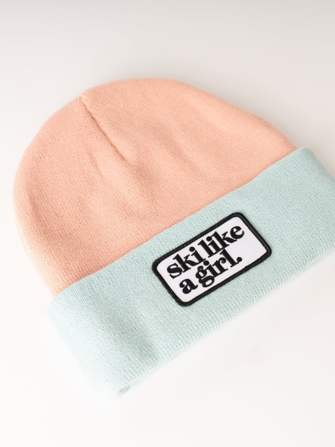 Ski Like a Girl Cotton Candy Patch Beanie - Heyday