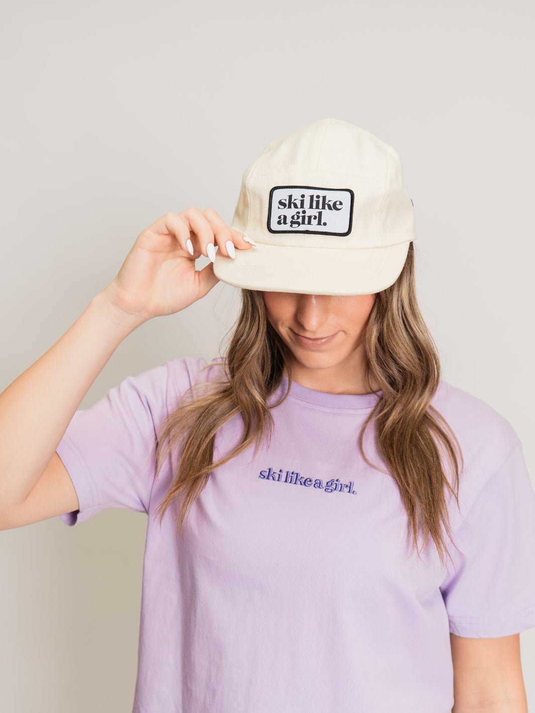 Ski Like a Girl Cream Camp Hat - Heyday