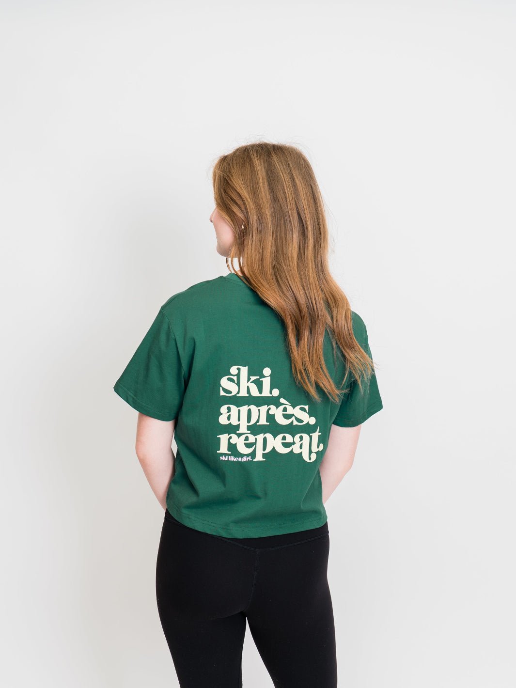 Ski Like A Girl Green Ski Apres Repeat Short Sleeve Tee - Heyday