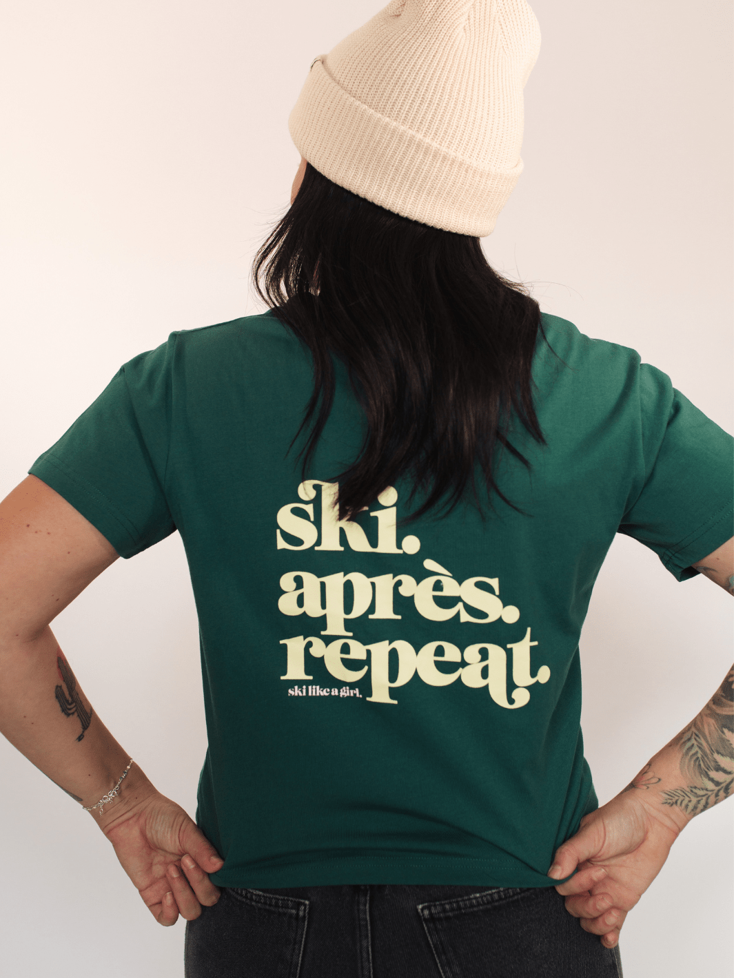 Ski Like A Girl Green Ski Apres Repeat Short Sleeve Tee - Heyday
