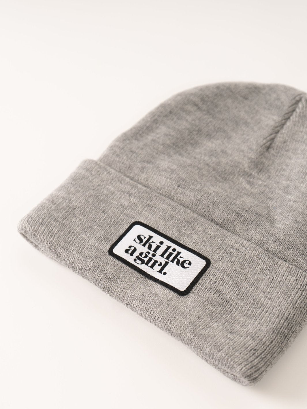 Ski Like a Girl Heather Grey Beanie - Heyday