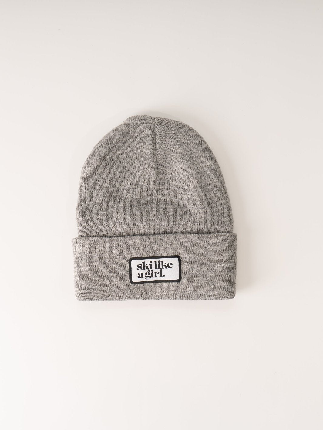 Ski Like a Girl Heather Grey Beanie - Heyday