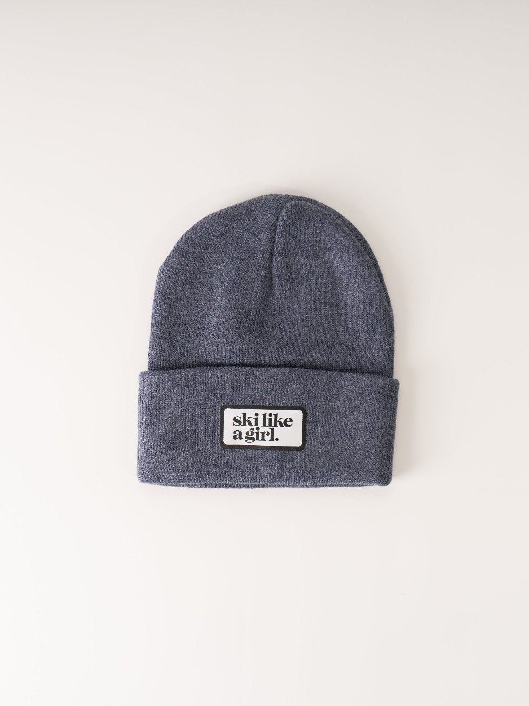 Ski Like a Girl Heather Navy Beanie - Heyday