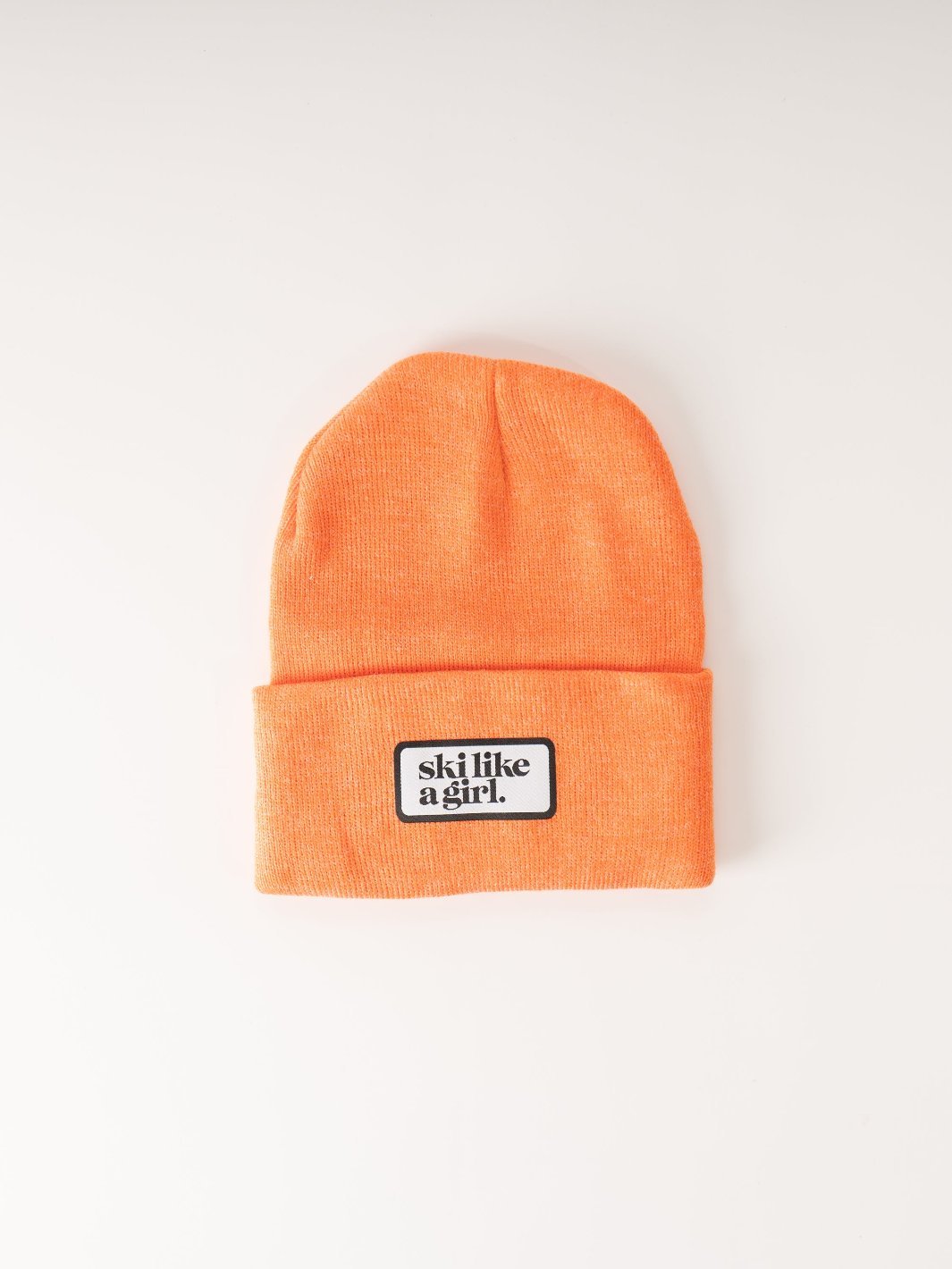 Ski Like a Girl Heather Orange Beanie - Heyday