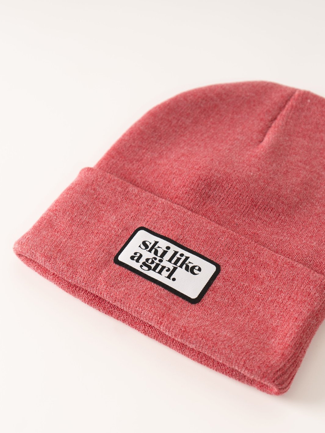 Ski Like a Girl Heather Red Beanie - Heyday