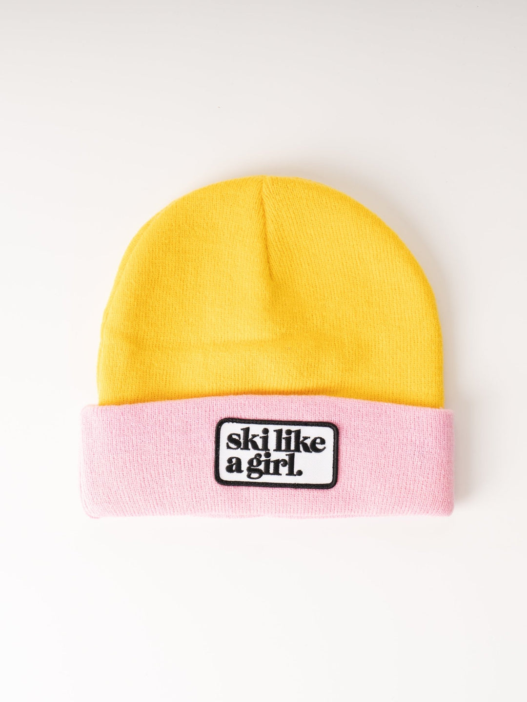 Ski Like a Girl Lemonade Patch Beanie - Heyday