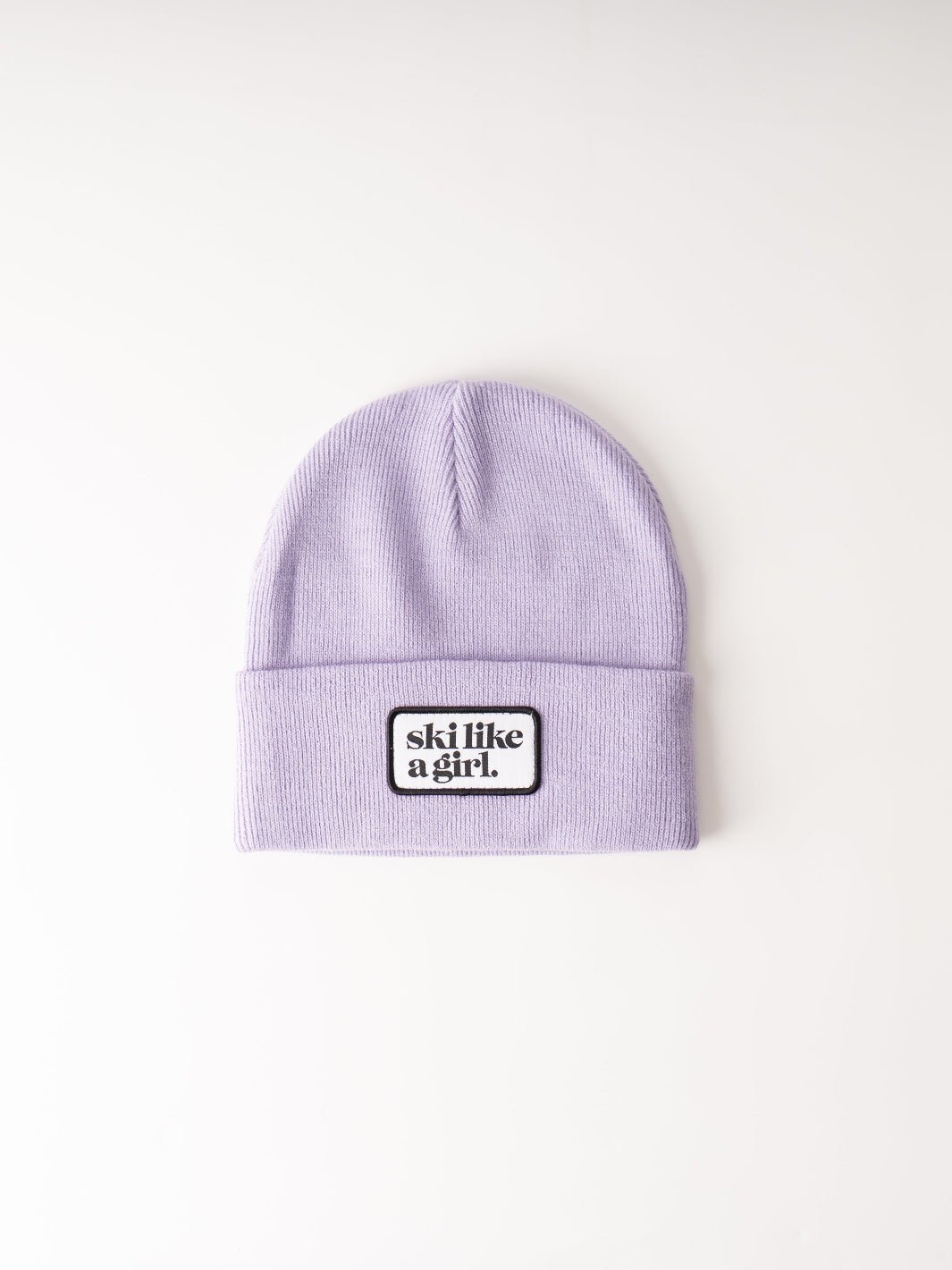 Ski Like a Girl Lilac Merrowed Raised Patch Beanie - Heyday