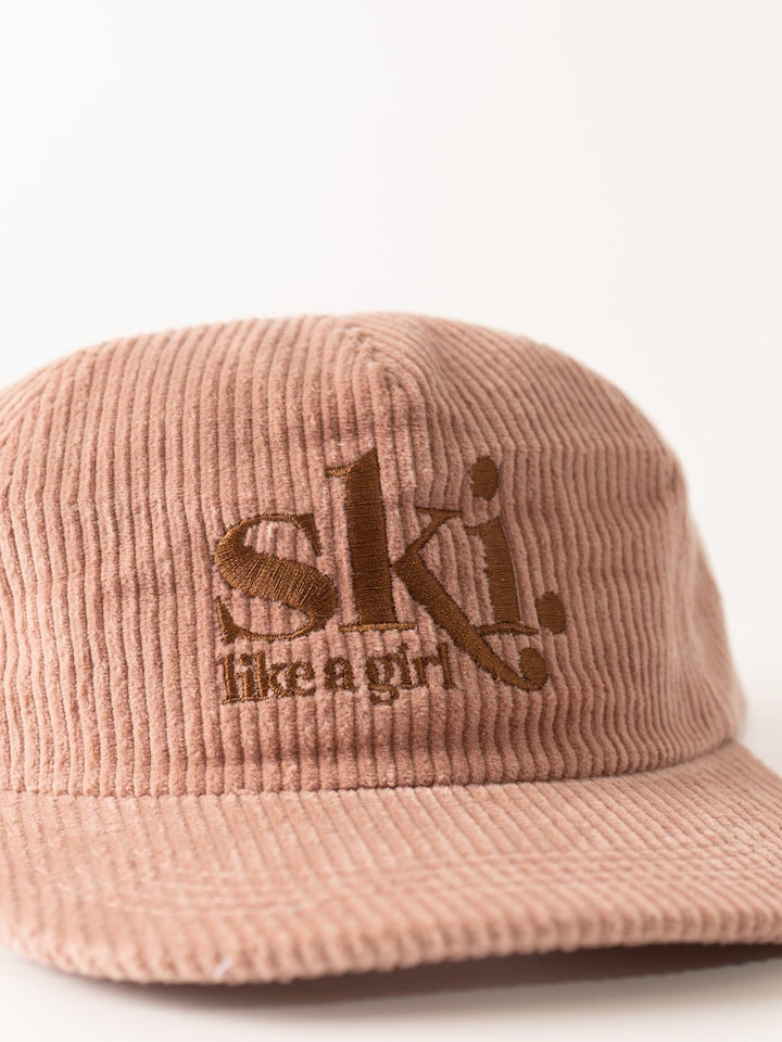 Ski Like A Girl Mauve Cord Hat - Heyday