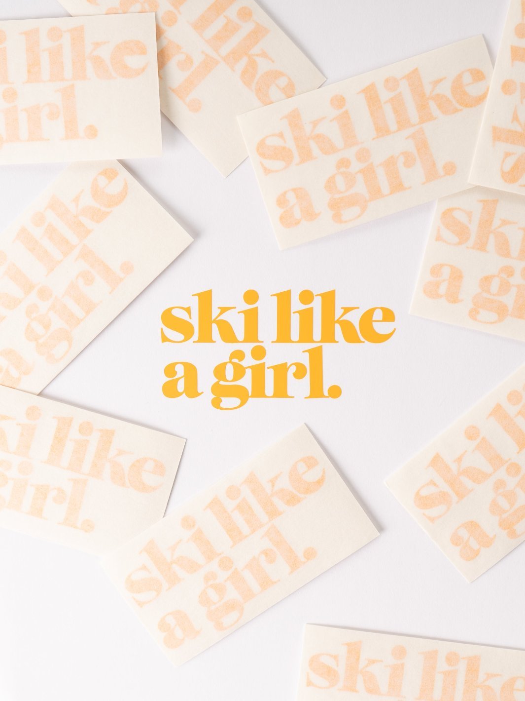 Ski Like A Girl Orange Sticker - Heyday