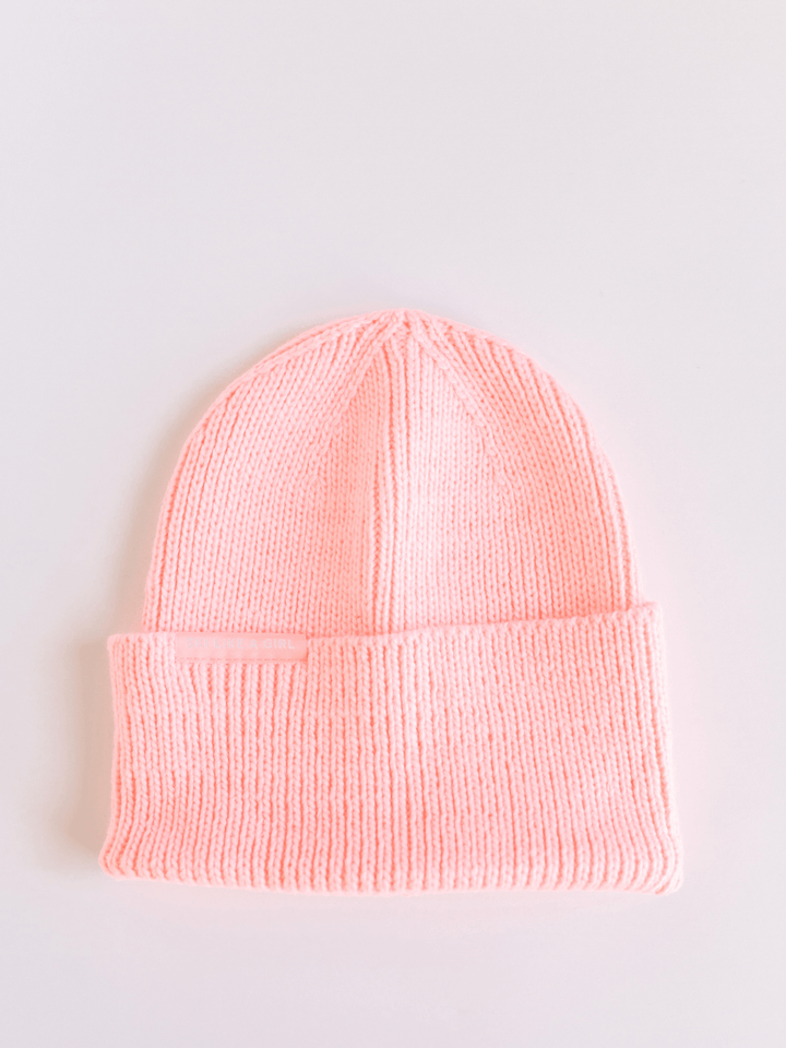 Ski Like a Girl Pink Hi Cuff Knit Beanie - Heyday